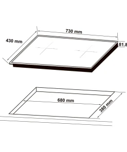 Alternative view of Bếp từ lắp âm 2 vùng nấu Hafele HC-I73242B