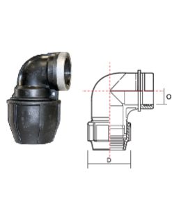 Phụ kiện HDPE – Cút 90° ren trong / Elbow 90° Femade thread