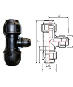 Phụ kiện HDPE – Tê 90° chuyển bậc / Tees 90° Reduced