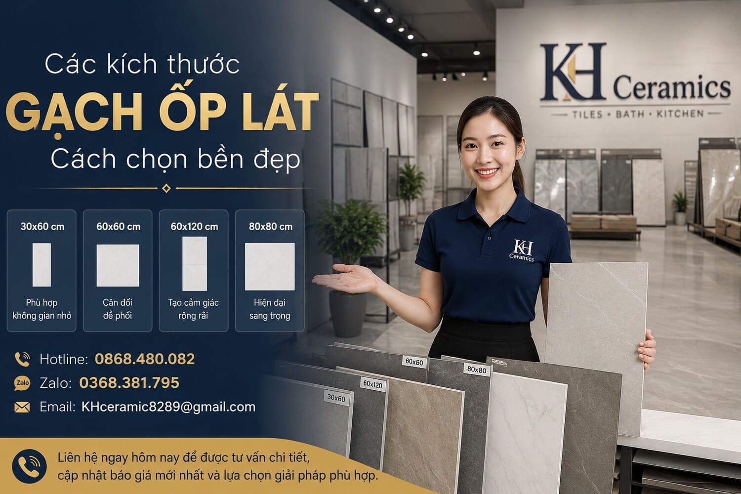 Các kích thước gạch ốp lát