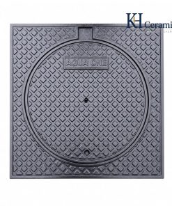 Nắp hố ga gang khung dương vuông nắp tròn