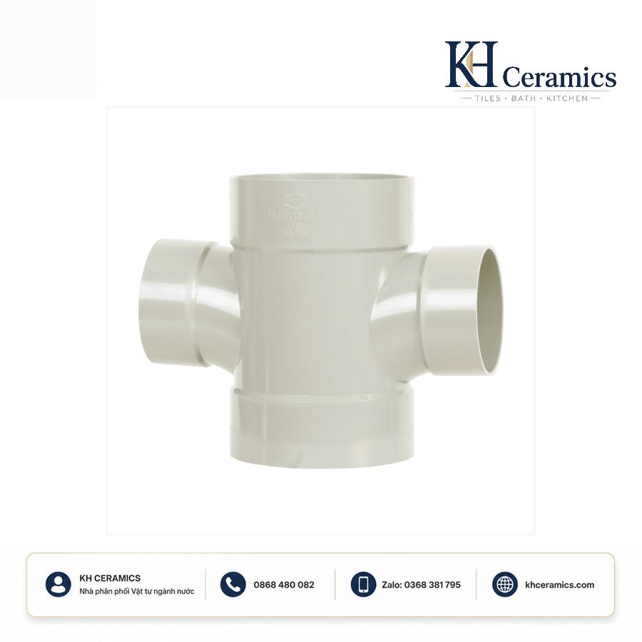 Tứ chạc cong 88° chuyển bậc uPVC ISO 3633