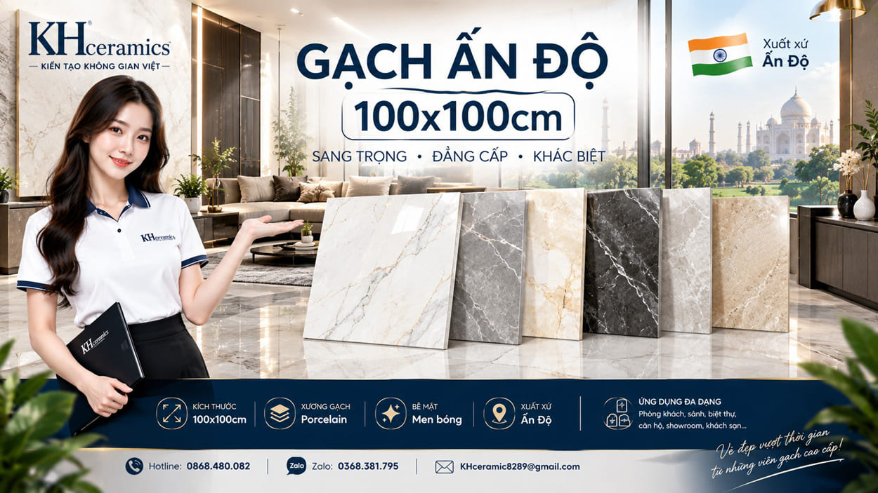 Gạch Ấn Độ 100x100cm Onxy Pearl Glossy